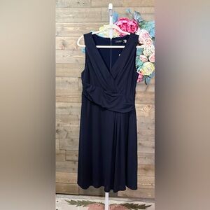 NWT Lauren Ralph Lauren Navy blue fit and flare dress size 12